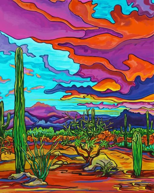 Aesthetic Colorful Desert Diamond Painting