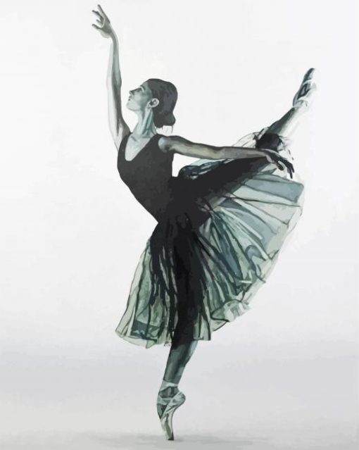 Ballerina In Black Diamond Painting