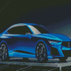Blue Acura Car Diamond Painting
