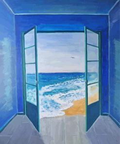 Blue Door To The Sea Diamond Painting