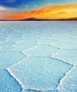 Bolivia Uyuni Salt Flat At Sunset Diamond Paintings
