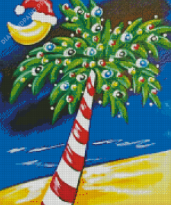 Christmas Palm Tree Art Diamond Painting