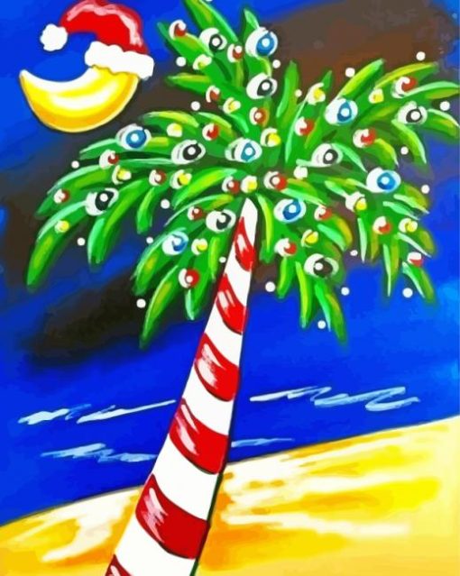 Christmas Palm Tree Art Diamond Painting