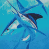 Swordfish And Shark Diamond Painting