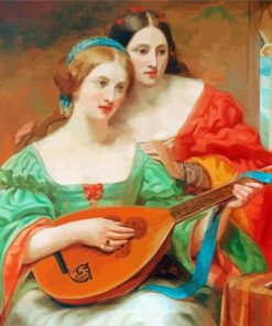 Two Ladies In Renaissance Dress Art Diamond Painting
