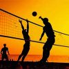 Aesthetic Beach Volleyball Illustration Diamond Painting