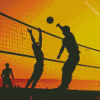 Aesthetic Beach Volleyball Illustration Diamond Painting