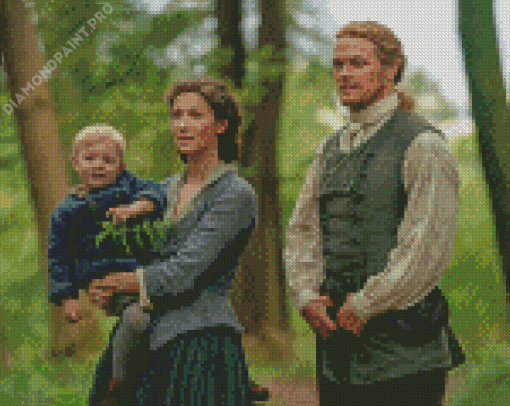 Aesthetic Claire Fraser And Jamie Fraser Outlander Diamond Painting