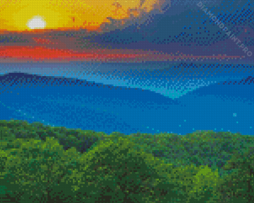Aesthetic Virginia Blue Ridge Mountains Diamond Painting