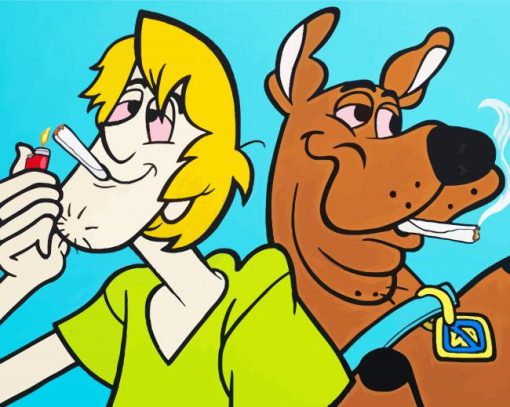 Aesthetic Shaggy And Scooby Stoner Diamond Painting