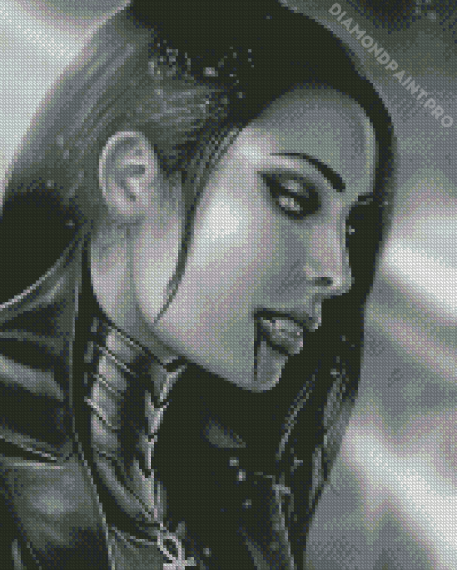 Black And White Female Vampire Diamond Painting