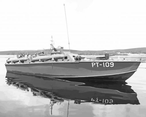 Black And White Patrol Torpedo Pt 109 Diamond Paintings