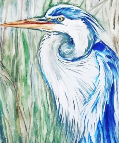 Blue Abstract Heron Bird Diamond Painting