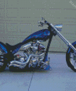 Blue Chopper Bike Diamond Paintings