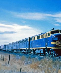 Blue Diesel Train Diamond Paintings
