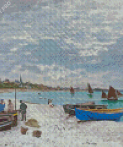 Claude Monet Boats Art Diamond Painting