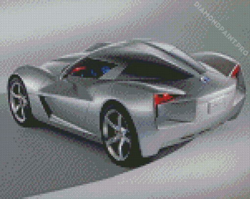 Grey Corvette Stingray Car Diamond Painting