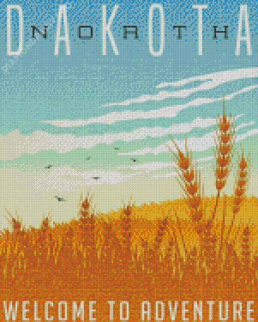 North Dakota Illustration Diamond Painting