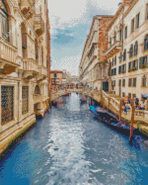 Old Beautiful Buildings Scenic Canal Diamond Painting