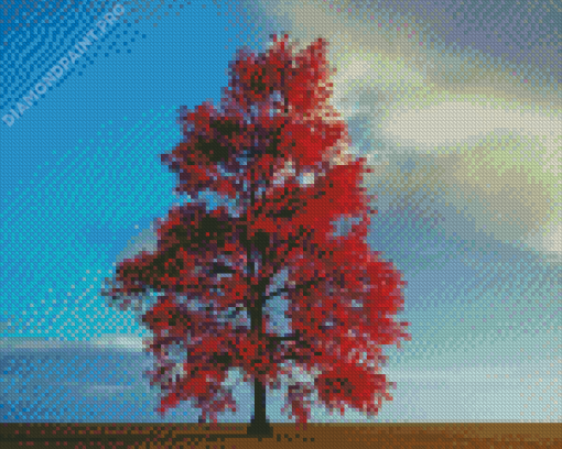 The Red Tree Diamond Painting