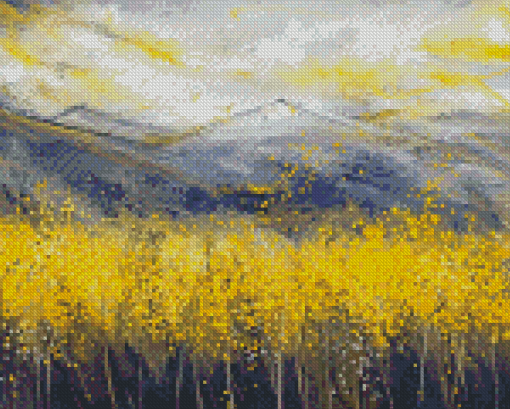 Aesthetic Gray Yellow Art Diamond Painting