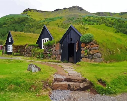 Aesthetic Iceland Farmhouse Diamond Painting