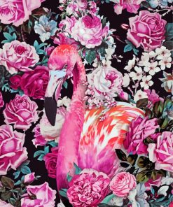 Aesthetic Flamingo With Rose Diamond Painting