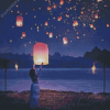 Aesthetic Lanterns In The Sky Art Diamond Painting