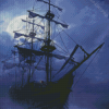 Aesthetic Sailing Ship Moon Diamond Painting