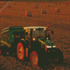 Aesthetic Tractor In Hay Field Diamond Painting