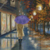 Aesthetic Woman In The Rain Diamond Painting