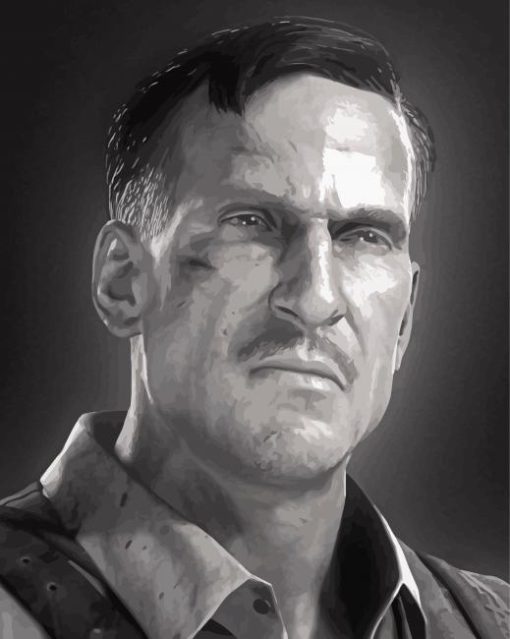 Black And White Edward Richtofen Diamond Painting