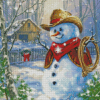 Cowboy Snowman Diamond Painting