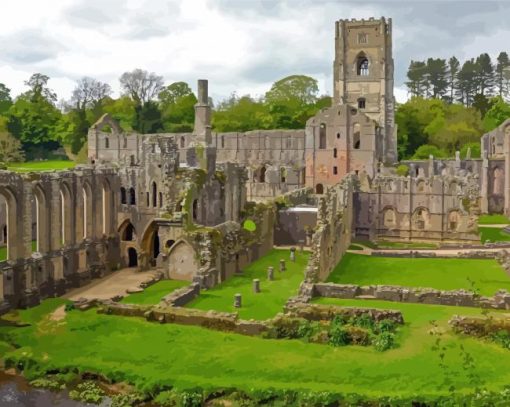 England Fountains Abbey Diamond Painting