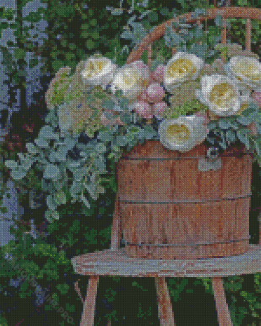 Flowers In Rustic Vase Diamond Painting