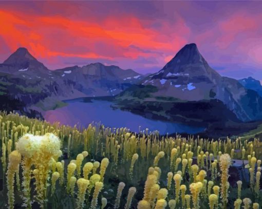 Glacier National Park Beargrass Plants Diamond Painting