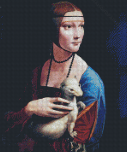 Lady With Ferret Diamond Painting