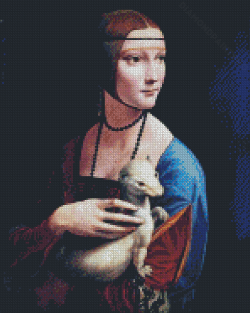 Lady With Ferret Diamond Painting