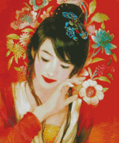 Oriental Lady Diamond Painting