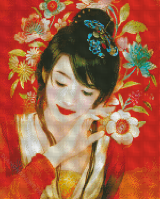 Oriental Lady Diamond Painting