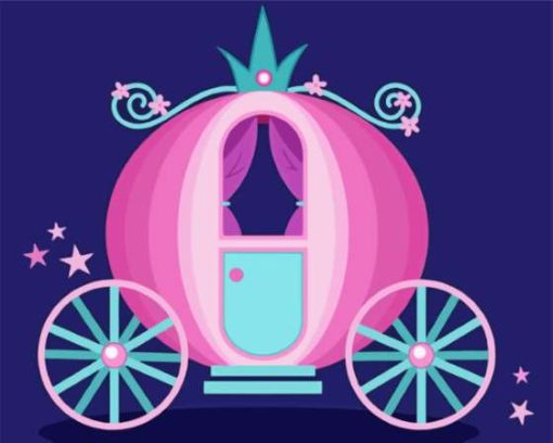 Pink Cinderella Coach Diamond Painting
