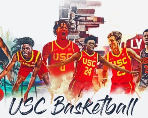 USC Trojans Basketball Poster Art Diamond Painting