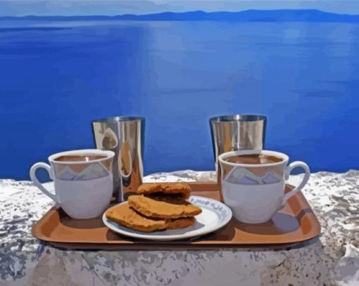 Aesthetic Greece Coffee Diamond Painting