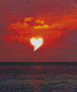 Aesthetic Sunset And Hearts Diamond Painting