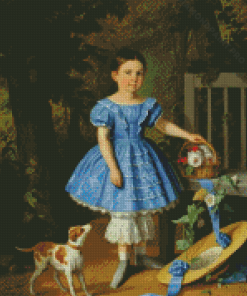 Aesthetic Girl In Blue Diamond Painting