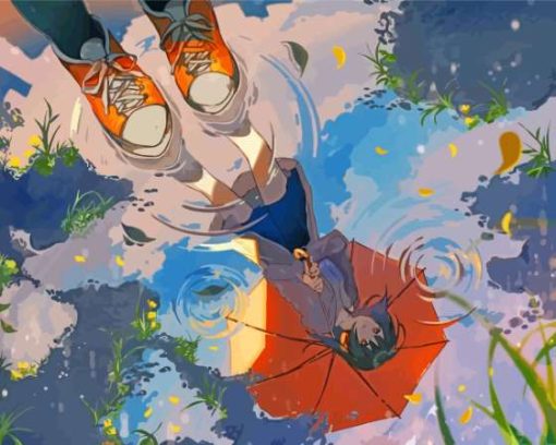 Anime With Rain Art Diamond Painting