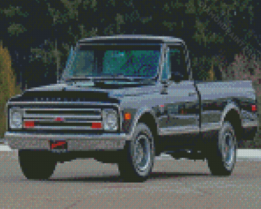 Black 68 Chevy Truck Diamond Painting