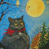 Black Xmas Cat Diamond Painting