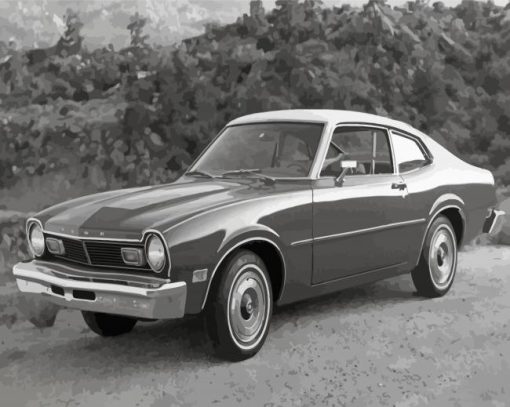 Black And White Classic 70s Car Diamond Painting