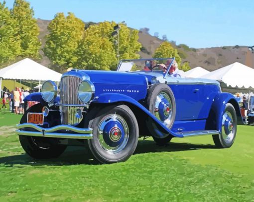 Blue Duesenberg Diamond Painting